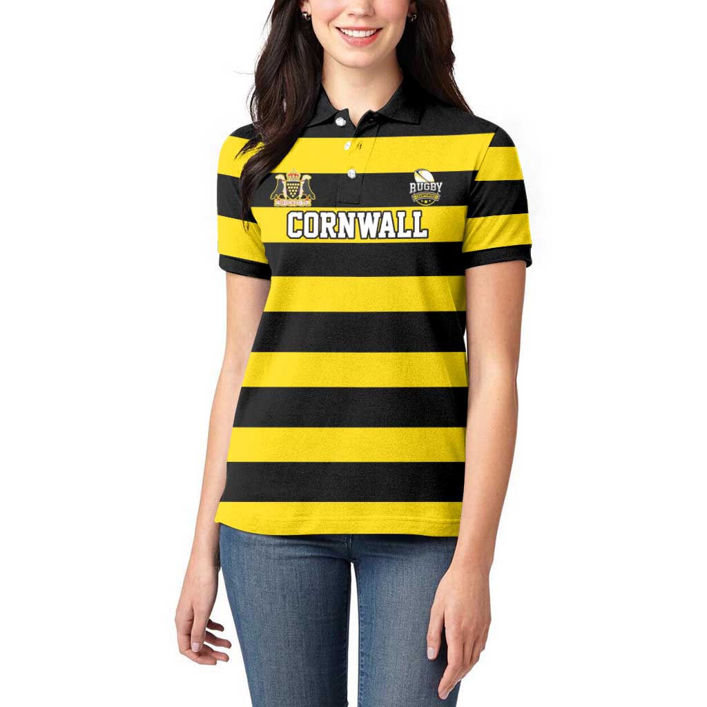 Custom Cornwall Rugby Women Polo Shirt One and All - Wonder Print Shop