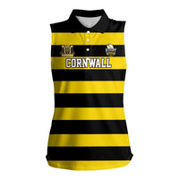Custom Cornwall Rugby Women Sleeveless Polo Shirt One and All - Wonder Print Shop