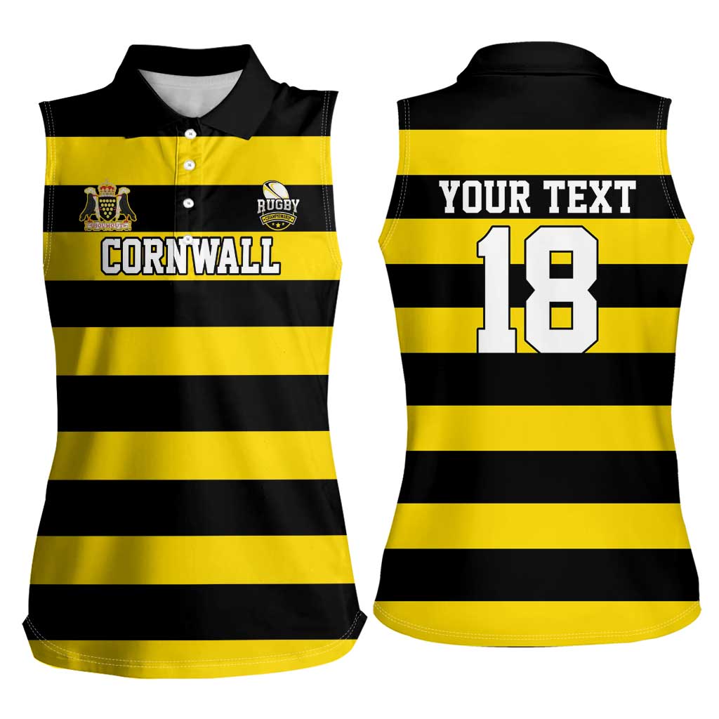 Custom Cornwall Rugby Women Sleeveless Polo Shirt One and All - Wonder Print Shop