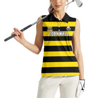 Custom Cornwall Rugby Women Sleeveless Polo Shirt One and All - Wonder Print Shop