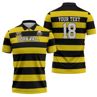 Custom Cornwall Rugby Zipper Polo Shirt One and All - Wonder Print Shop