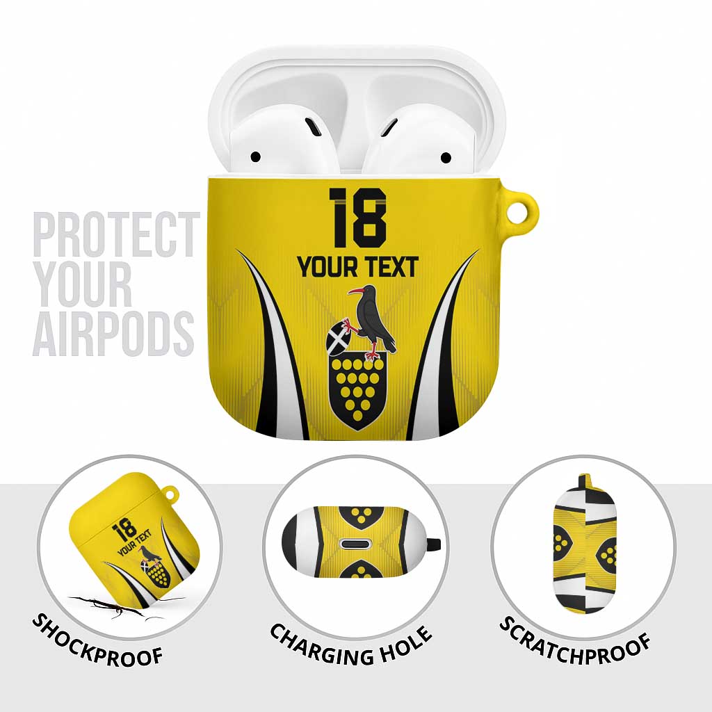 Custom Cornwall Rugby AirPods Case Cornish Chough Go Champion - Wonder Print Shop