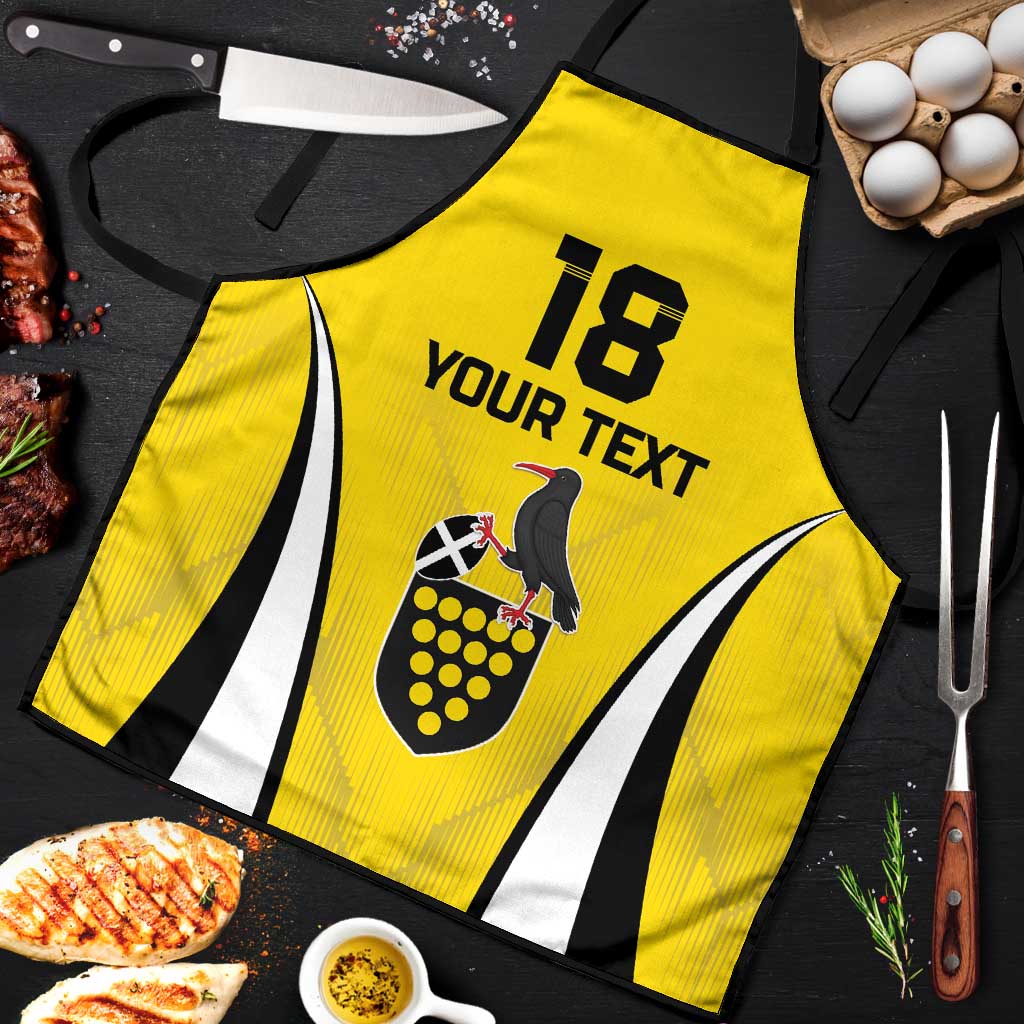 Custom Cornwall Rugby Apron Cornish Chough Go Champion - Wonder Print Shop