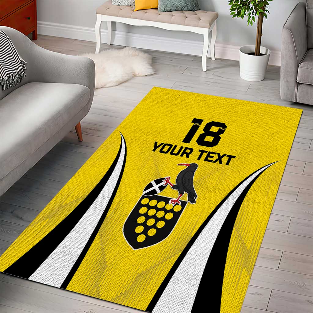Custom Cornwall Rugby Area Rug Cornish Chough Go Champion - Wonder Print Shop