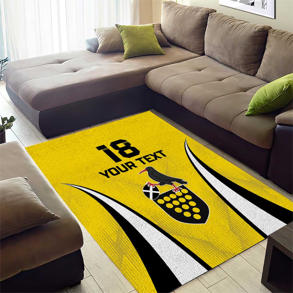 Custom Cornwall Rugby Area Rug Cornish Chough Go Champion - Wonder Print Shop