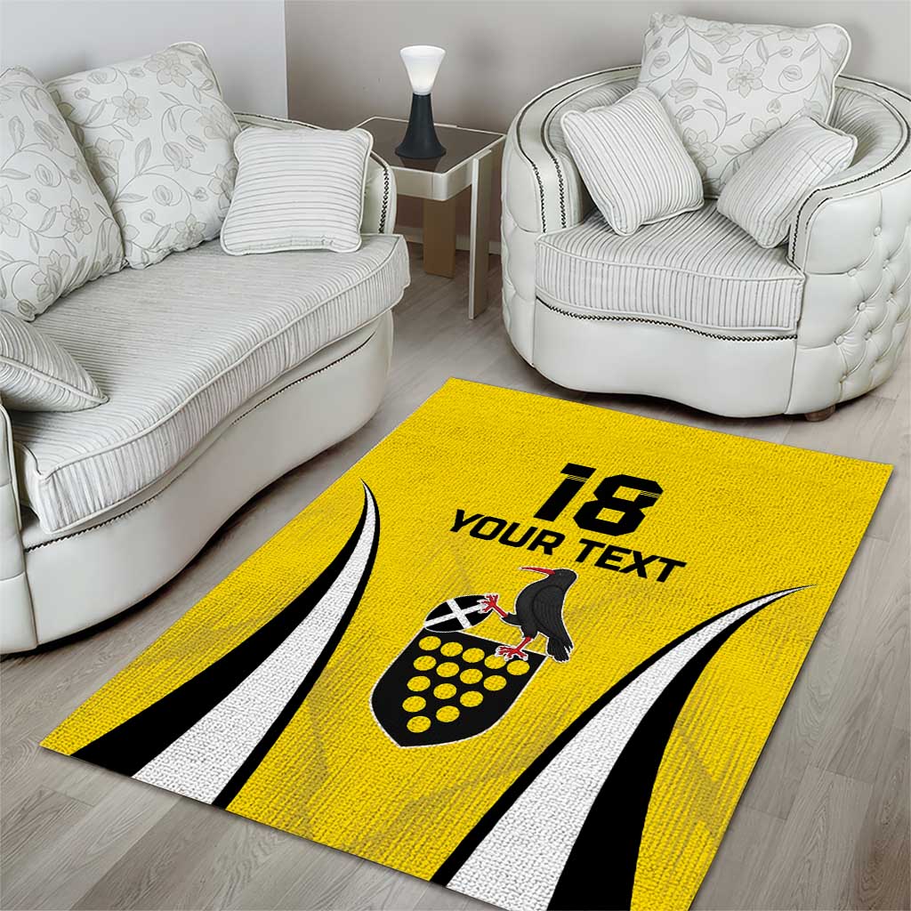 Custom Cornwall Rugby Area Rug Cornish Chough Go Champion - Wonder Print Shop