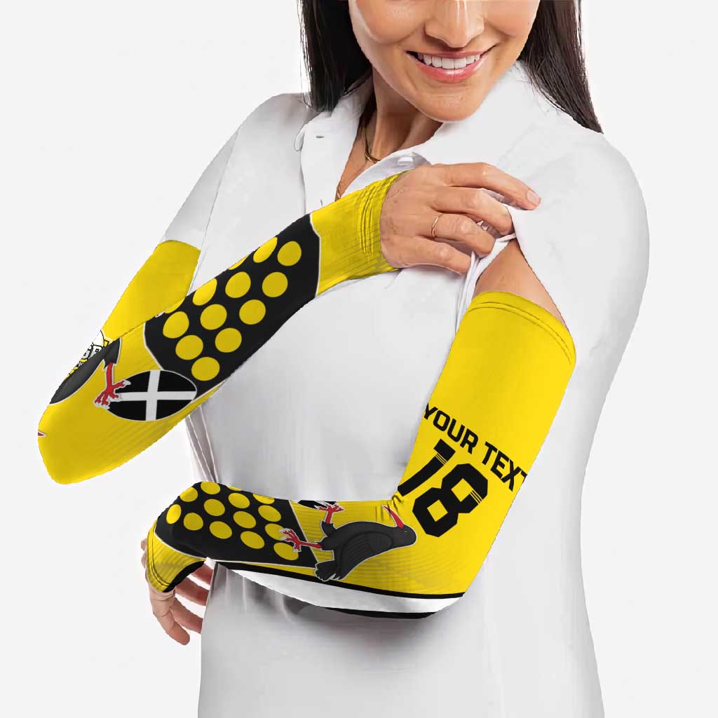 Custom Cornwall Rugby Arm Sleeves Cornish Chough Go Champion - Wonder Print Shop