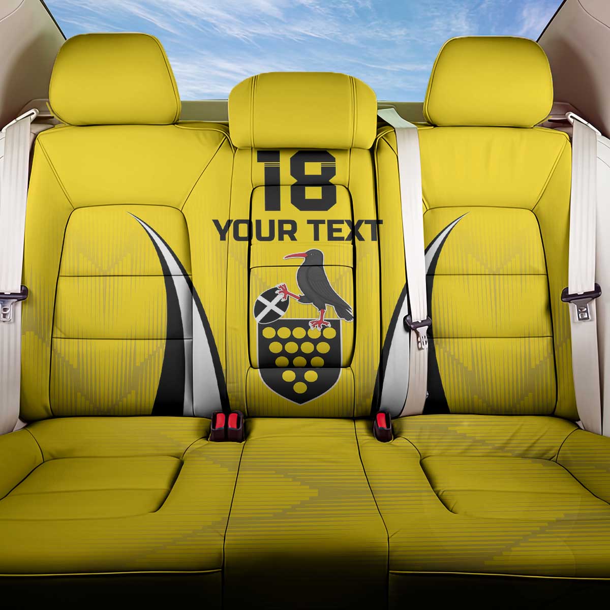 Custom Cornwall Rugby Back Car Seat Cover Cornish Chough Go Champion - Wonder Print Shop