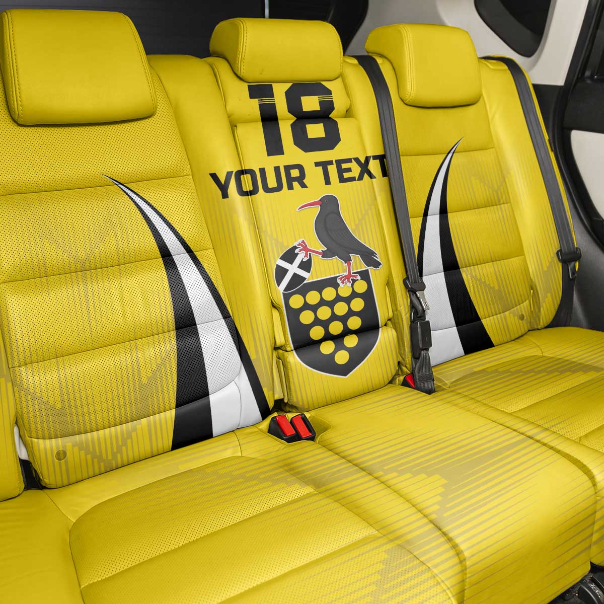 Custom Cornwall Rugby Back Car Seat Cover Cornish Chough Go Champion - Wonder Print Shop