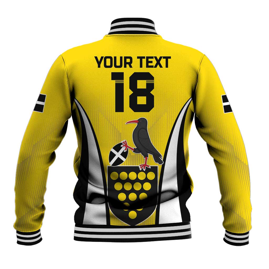 Custom Cornwall Rugby Baseball Jacket Cornish Chough Go Champion - Wonder Print Shop