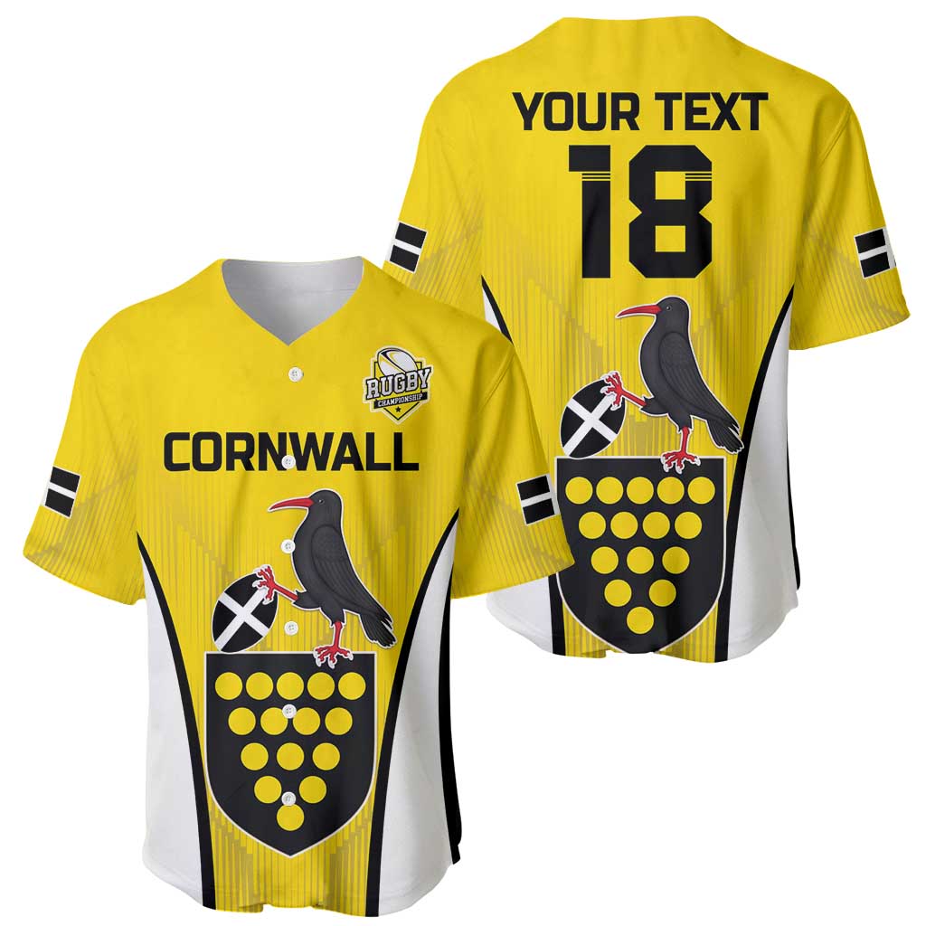Custom Cornwall Rugby Baseball Jersey Cornish Chough Go Champion - Wonder Print Shop