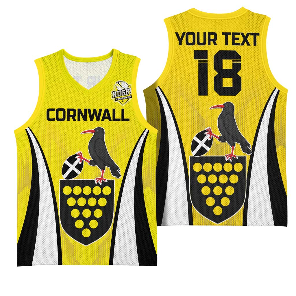 Custom Cornwall Rugby Basketball Jersey Cornish Chough Go Champion - Wonder Print Shop