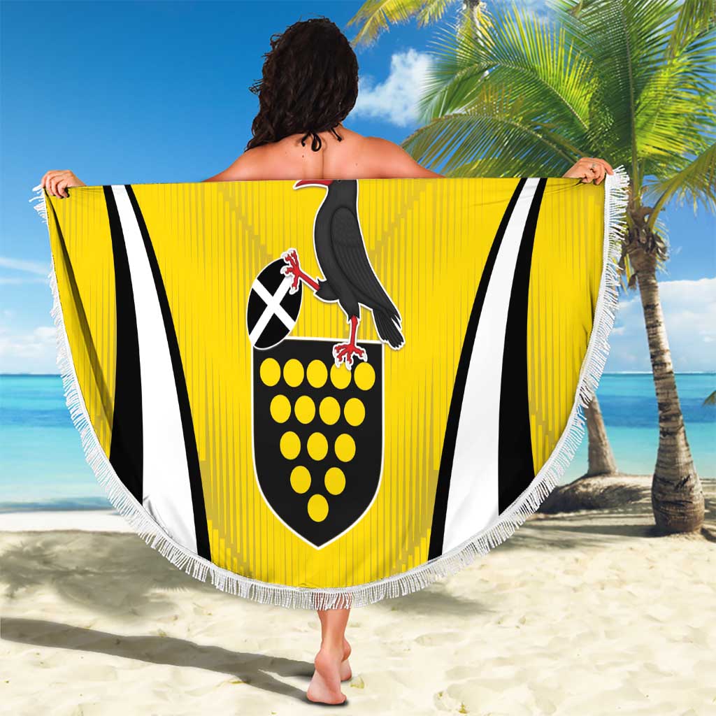 Custom Cornwall Rugby Beach Blanket Cornish Chough Go Champion - Wonder Print Shop