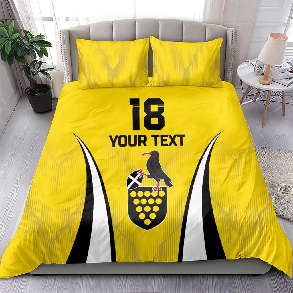 Custom Cornwall Rugby Bedding Set Cornish Chough Go Champion - Wonder Print Shop