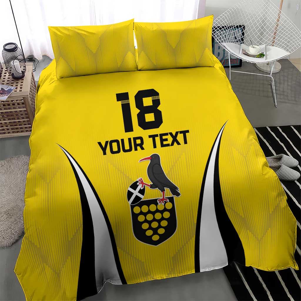 Custom Cornwall Rugby Bedding Set Cornish Chough Go Champion - Wonder Print Shop