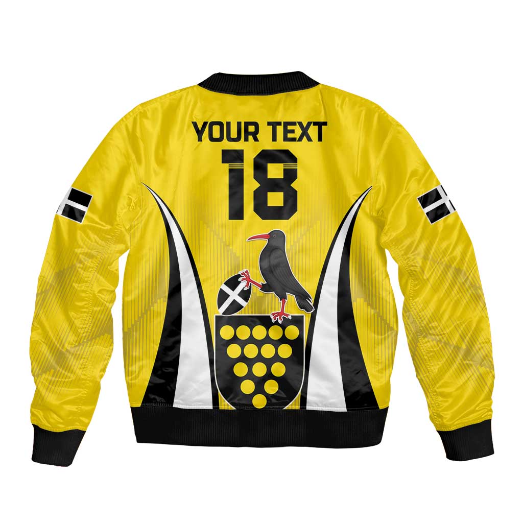 Custom Cornwall Rugby Bomber Jacket Cornish Chough Go Champion - Wonder Print Shop