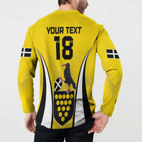 Custom Cornwall Rugby Button Sweatshirt Cornish Chough Go Champion - Wonder Print Shop