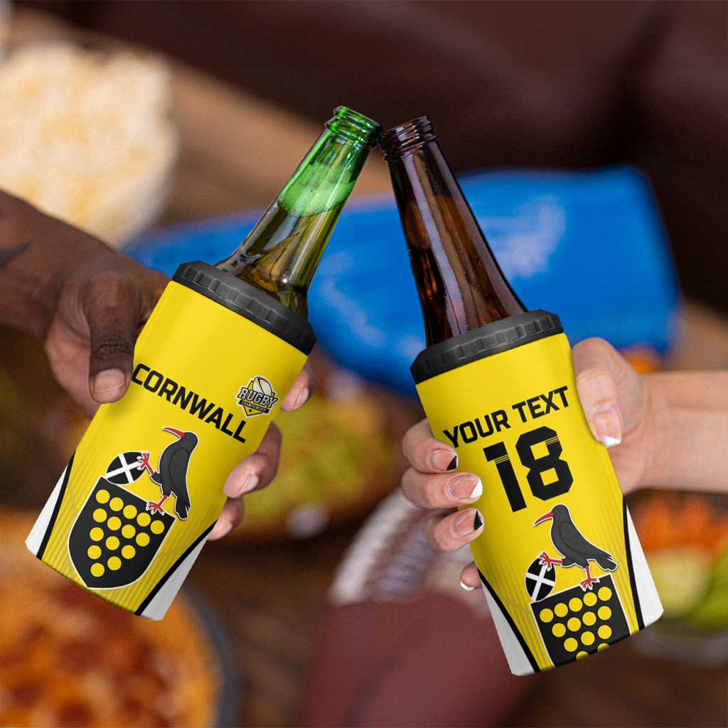 Custom Cornwall Rugby 4 in 1 Can Cooler Tumbler Cornish Chough Go Champion - Wonder Print Shop