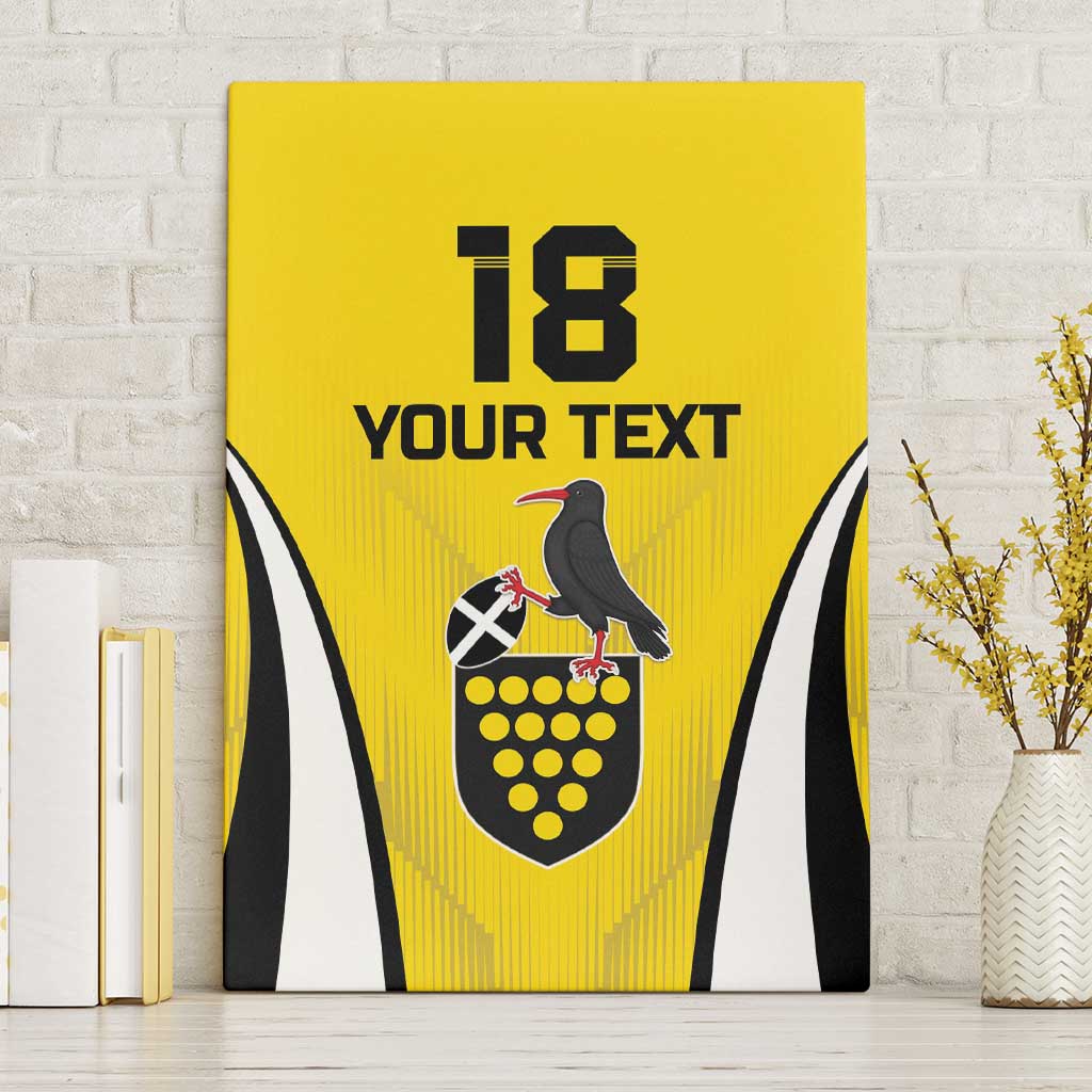 Custom Cornwall Rugby Canvas Wall Art Cornish Chough Go Champion - Wonder Print Shop