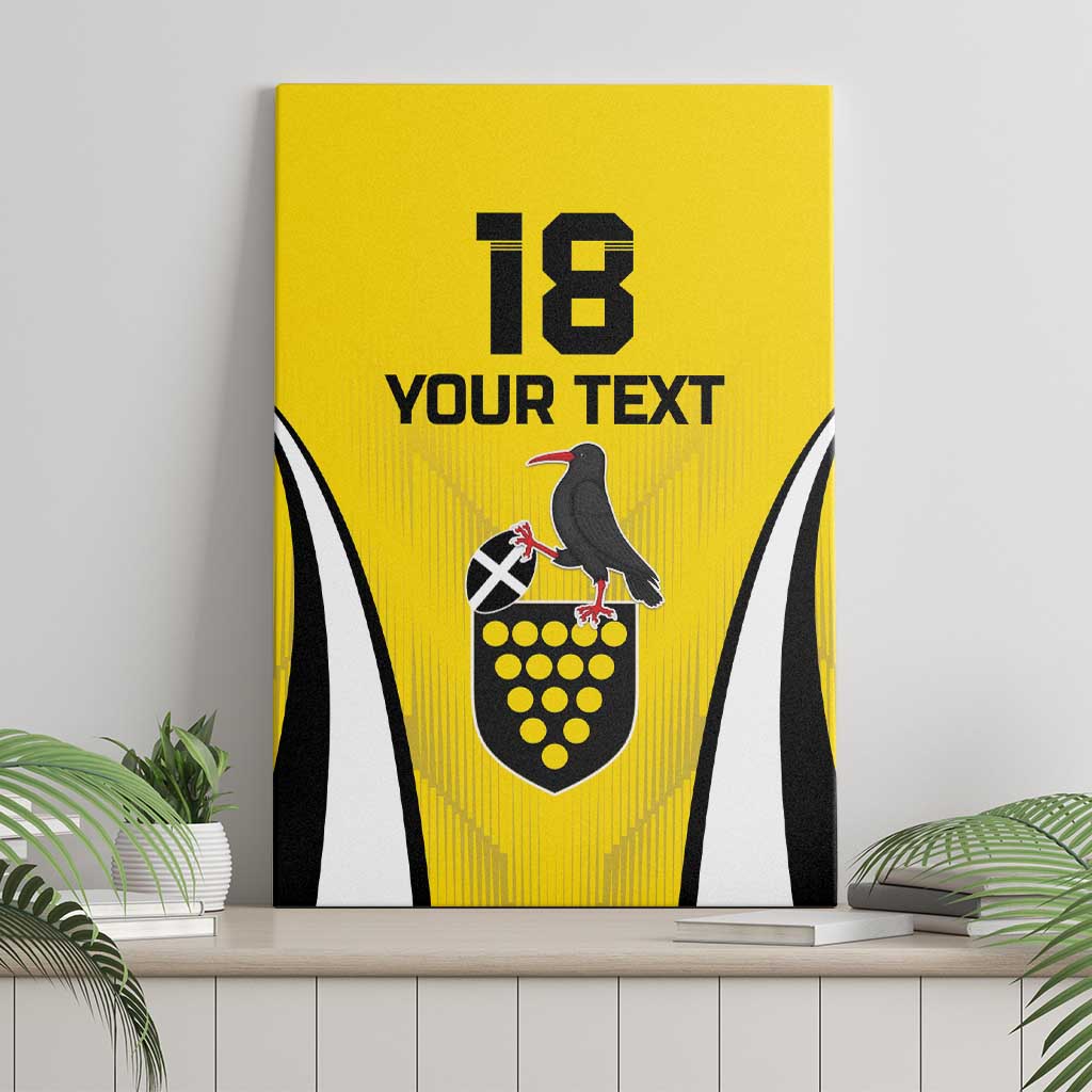 Custom Cornwall Rugby Canvas Wall Art Cornish Chough Go Champion - Wonder Print Shop