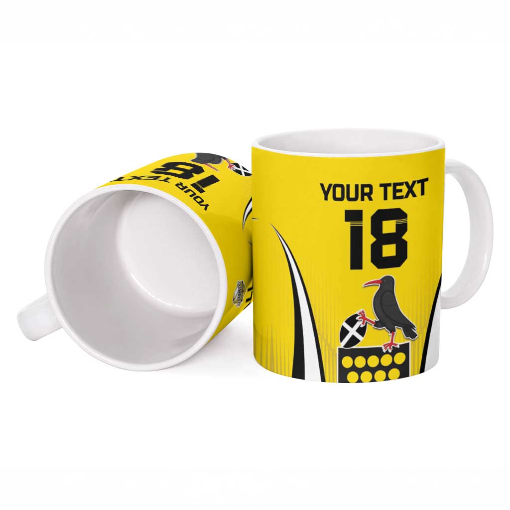 Custom Cornwall Rugby Ceramic Mug Cornish Chough Go Champion - Wonder Print Shop