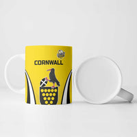 Custom Cornwall Rugby Ceramic Mug Cornish Chough Go Champion - Wonder Print Shop