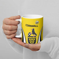 Custom Cornwall Rugby Ceramic Mug Cornish Chough Go Champion - Wonder Print Shop