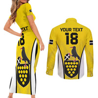 Custom Cornwall Rugby Couples Matching Short Sleeve Bodycon Dress and Long Sleeve Button Shirt Cornish Chough Go Champion - Wonder Print Shop
