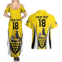 Custom Cornwall Rugby Couples Matching Summer Maxi Dress and Hawaiian Shirt Cornish Chough Go Champion - Wonder Print Shop