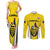 Custom Cornwall Rugby Couples Matching Tank Maxi Dress and Long Sleeve Button Shirt Cornish Chough Go Champion - Wonder Print Shop