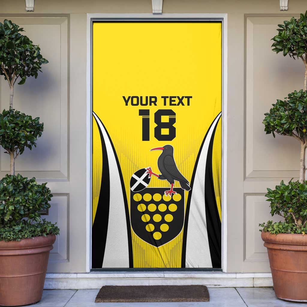 Custom Cornwall Rugby Door Cover Cornish Chough Go Champion - Wonder Print Shop
