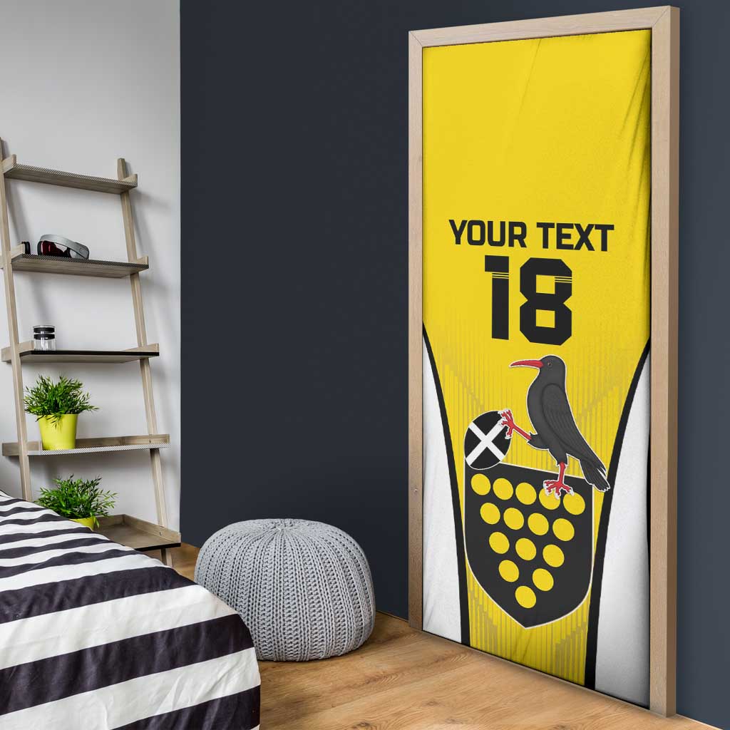 Custom Cornwall Rugby Door Cover Cornish Chough Go Champion - Wonder Print Shop