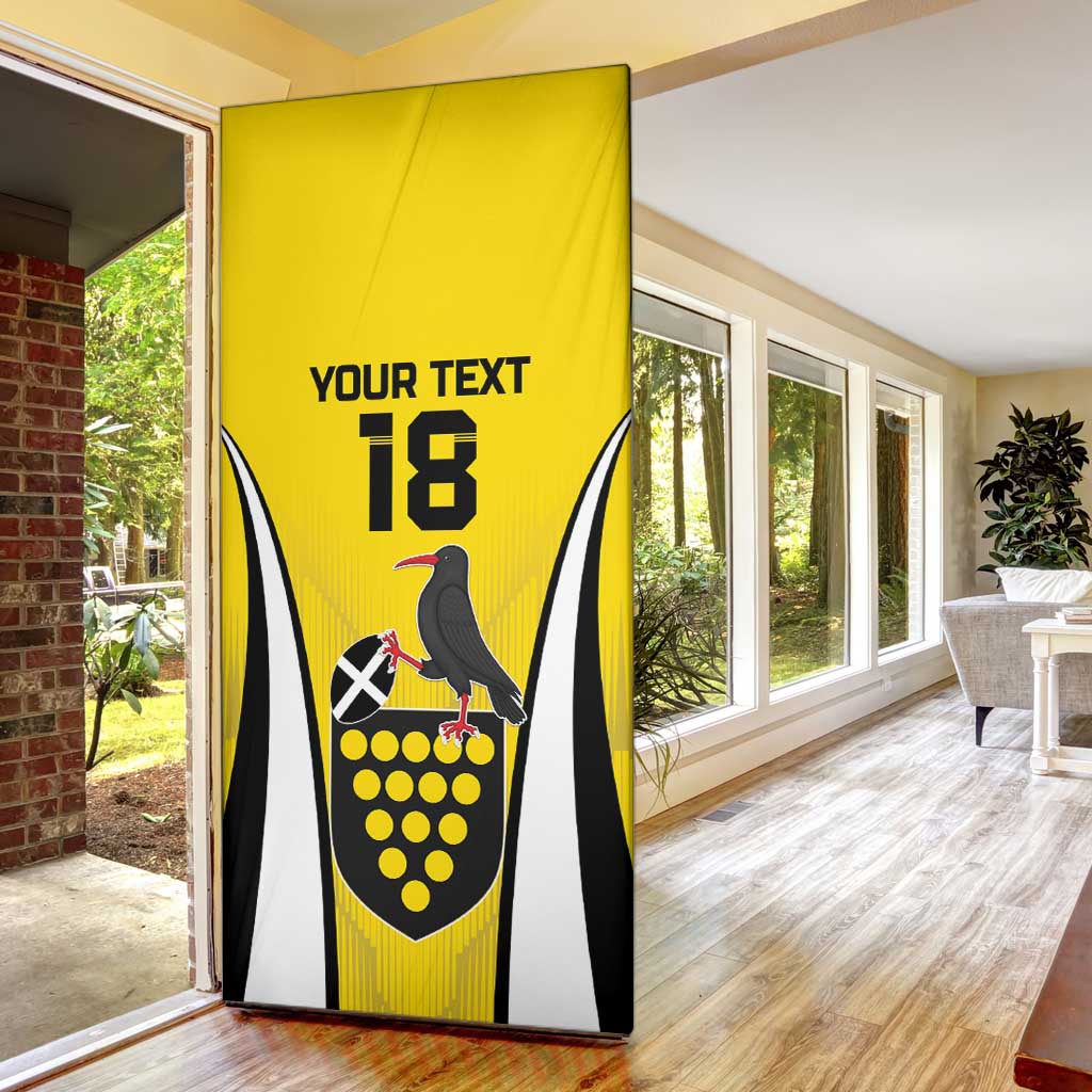 Custom Cornwall Rugby Door Cover Cornish Chough Go Champion - Wonder Print Shop