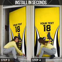 Custom Cornwall Rugby Door Cover Cornish Chough Go Champion - Wonder Print Shop