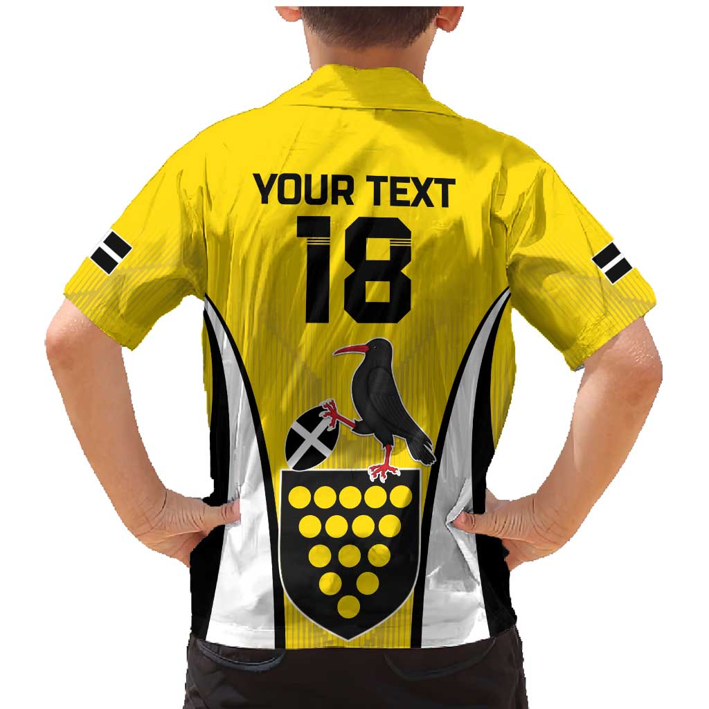 Custom Cornwall Rugby Family Matching Mermaid Dress and Hawaiian Shirt Cornish Chough Go Champion - Wonder Print Shop