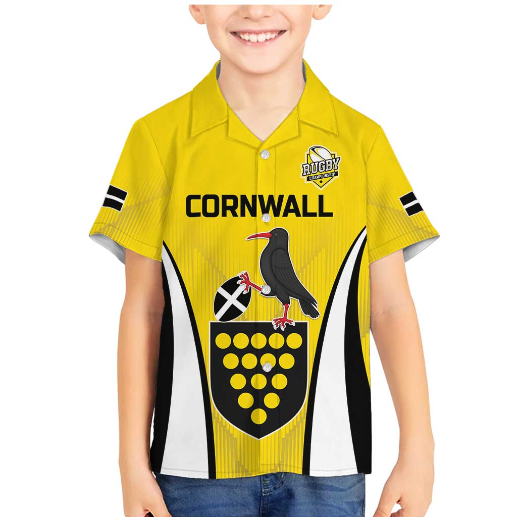Custom Cornwall Rugby Family Matching Mermaid Dress and Hawaiian Shirt Cornish Chough Go Champion - Wonder Print Shop