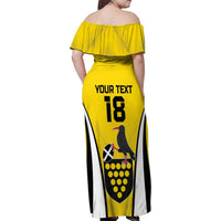 Custom Cornwall Rugby Family Matching Off Shoulder Maxi Dress and Hawaiian Shirt Cornish Chough Go Champion - Wonder Print Shop