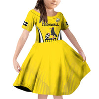 Custom Cornwall Rugby Family Matching Off Shoulder Short Dress and Hawaiian Shirt Cornish Chough Go Champion - Wonder Print Shop