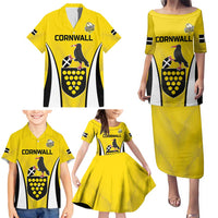 Custom Cornwall Rugby Family Matching Puletasi and Hawaiian Shirt Cornish Chough Go Champion - Wonder Print Shop