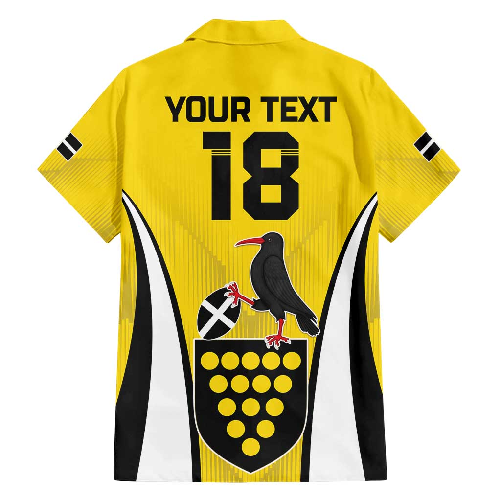 Custom Cornwall Rugby Family Matching Short Sleeve Bodycon Dress and Hawaiian Shirt Cornish Chough Go Champion - Wonder Print Shop