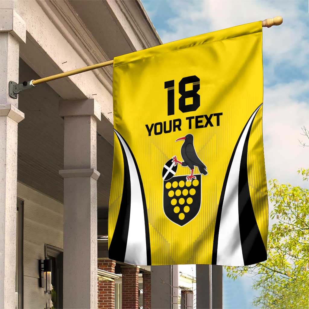 Custom Cornwall Rugby Garden Flag Cornish Chough Go Champion - Wonder Print Shop