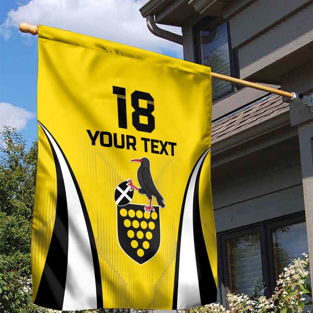 Custom Cornwall Rugby Garden Flag Cornish Chough Go Champion - Wonder Print Shop