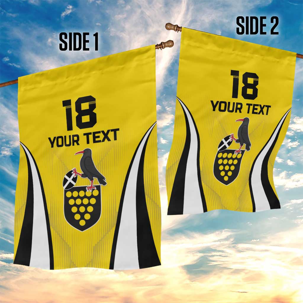 Custom Cornwall Rugby Garden Flag Cornish Chough Go Champion - Wonder Print Shop