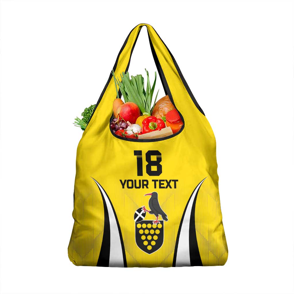 Custom Cornwall Rugby Grocery Bag Cornish Chough Go Champion - Wonder Print Shop