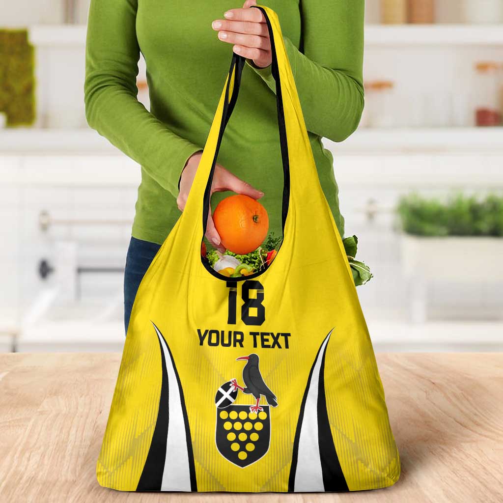 Custom Cornwall Rugby Grocery Bag Cornish Chough Go Champion - Wonder Print Shop