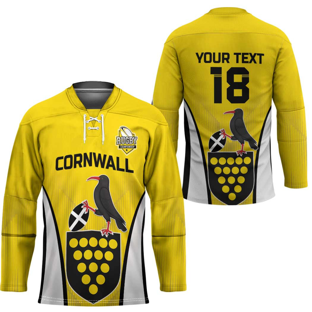Custom Cornwall Rugby Hockey Jersey Cornish Chough Go Champion - Wonder Print Shop