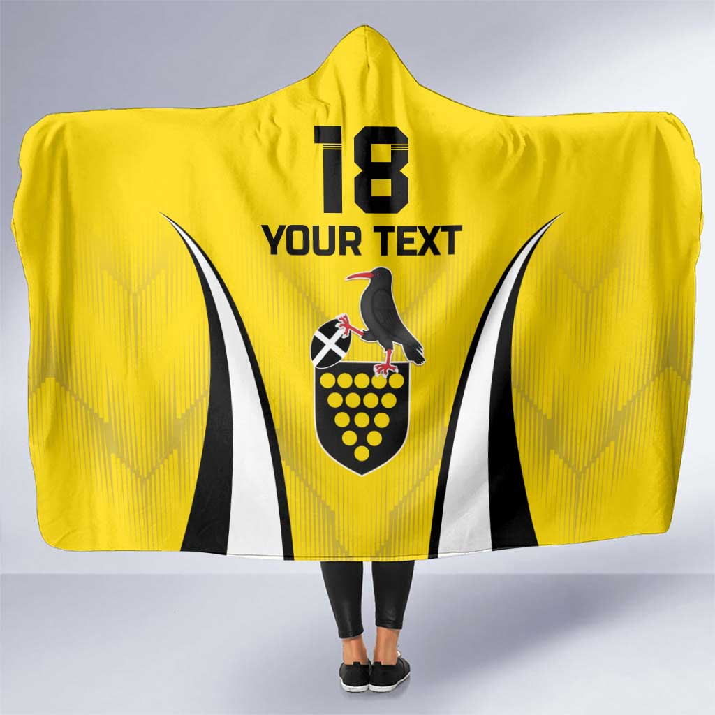 Custom Cornwall Rugby Hooded Blanket Cornish Chough Go Champion - Wonder Print Shop