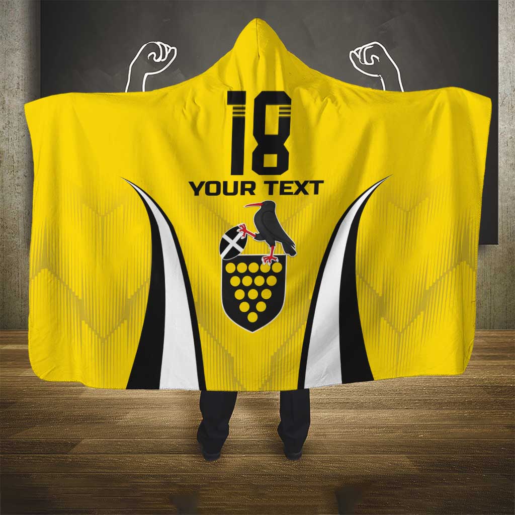 Custom Cornwall Rugby Hooded Blanket Cornish Chough Go Champion - Wonder Print Shop