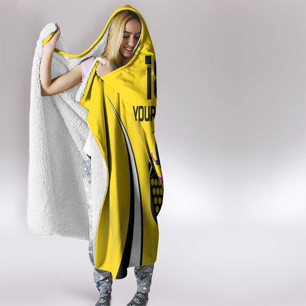 Custom Cornwall Rugby Hooded Blanket Cornish Chough Go Champion - Wonder Print Shop