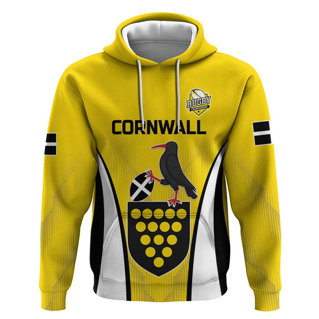 Custom Cornwall Rugby Hoodie Cornish Chough Go Champion - Wonder Print Shop